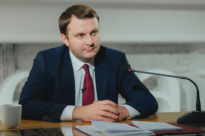 Министр экономического развития Максим Орешкин во время интервью в редакции «Газеты.Ru»