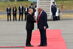 Президент России Владимир Путин и президент США Дональд Трамп во время встречи на Аляске