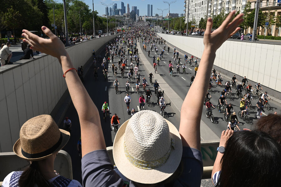 Участники весеннего велофестиваля на&nbsp;Садовом кольце, 18&nbsp;мая 2024&nbsp;года
