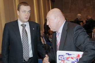 Президент ПБК ЦСКА Андрей Ватутин и почетный президент РФБ Сергей Чернов