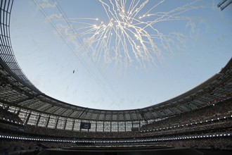 Фейерверк на стадионе в Баку