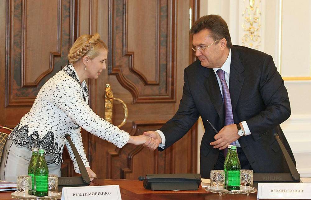 Юлия Тимошенко и Виктор Янукович. 2006 год