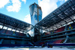 Строящийся стадион ПФК ЦСКА на Третьей Песчаной улице в Москве