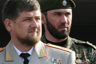 Глава Чечни Рамзан Кадыров и зампред правительства республики Магомед Даудов во время мероприятий в Грозном в честь Дня сотрудника МВД, 2010 год