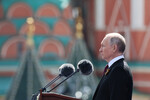 Президент РФ Владимир Путин выступает на параде в Москве, посвященном 78-й годовщине Победы в Великой Отечественной войне