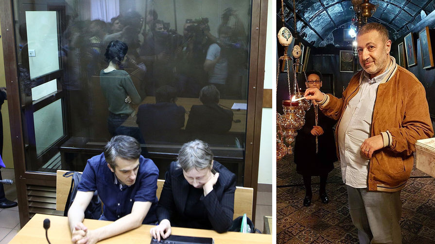 18-летняя Кристина Хачатурян во время избрания меры пресечения в Останкинском суде Москвы и фотография Михаила Хачатуряна из соцсетей