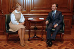 Юлия Тимошенко и Дмитрий Медведев на встрече в подмосковной резиденции «Горки». 2008 год