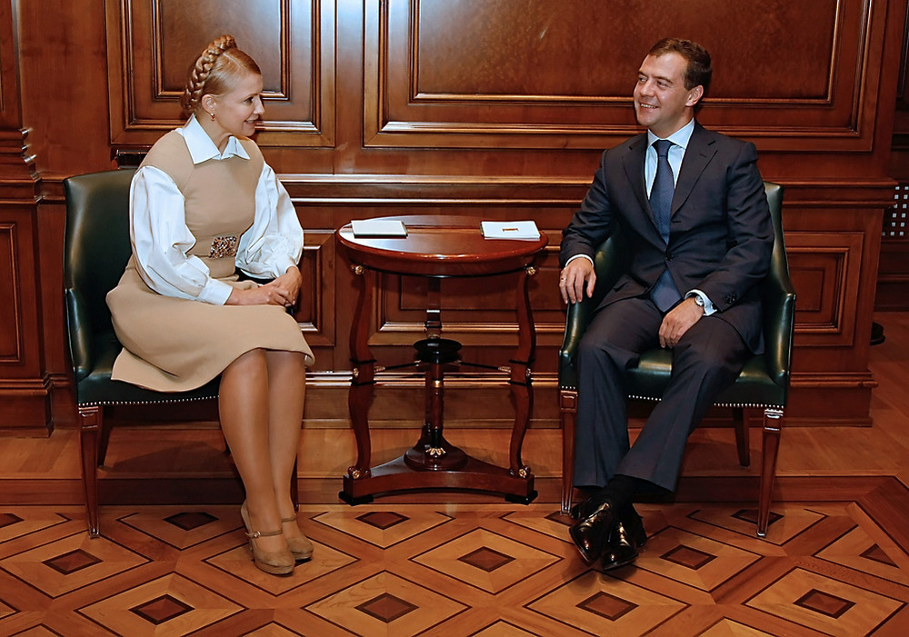 Юлия Тимошенко и Дмитрий Медведев на встрече в подмосковной резиденции «Горки». 2008 год