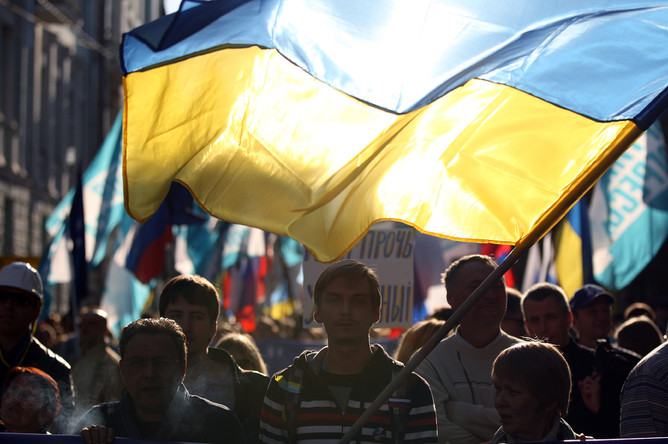 Участники акции оппозиции «Марш мира» в Москве
