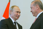 Владимир Путин и Реджеп Тайип Эрдоган во время встречи в Санкт-Петербурге