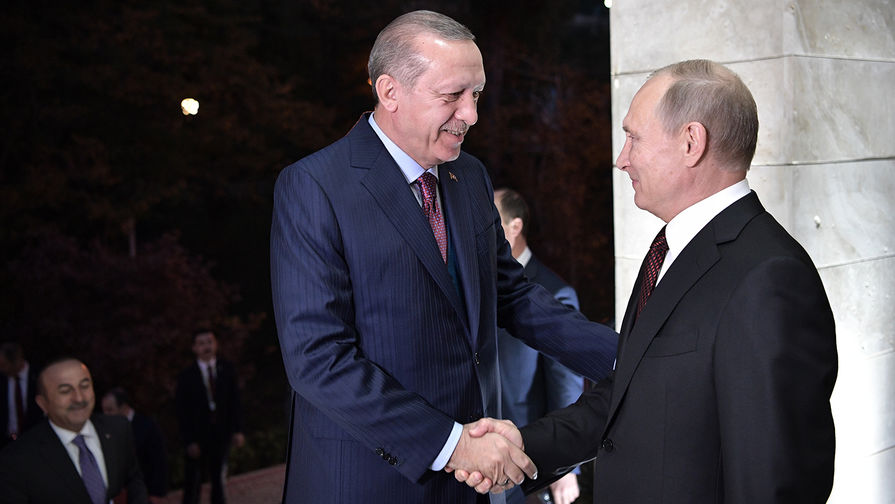 Президент Турции Реджеп Тайип Эрдоган и президент России Владимир Путин во время встречи в&nbsp;Сочи, 13 ноября 2017 года