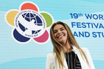 Алина Кабаева участвует в дискуссионной программе XIX Всемирного фестиваля молодежи и студентов в Сочи, 2017 год