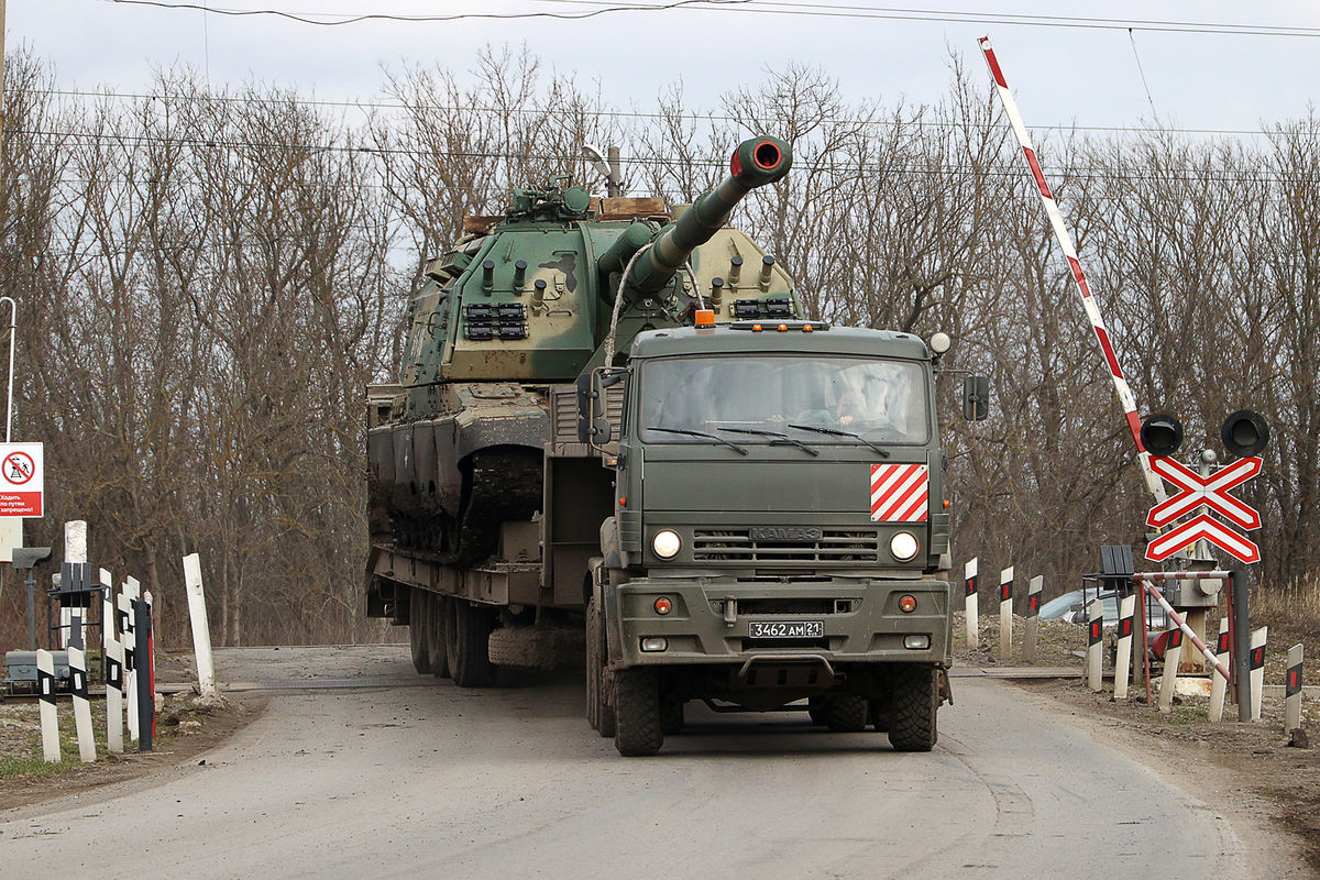Передвижение военной техники в Ростовской области, 22 февраля 2022 года