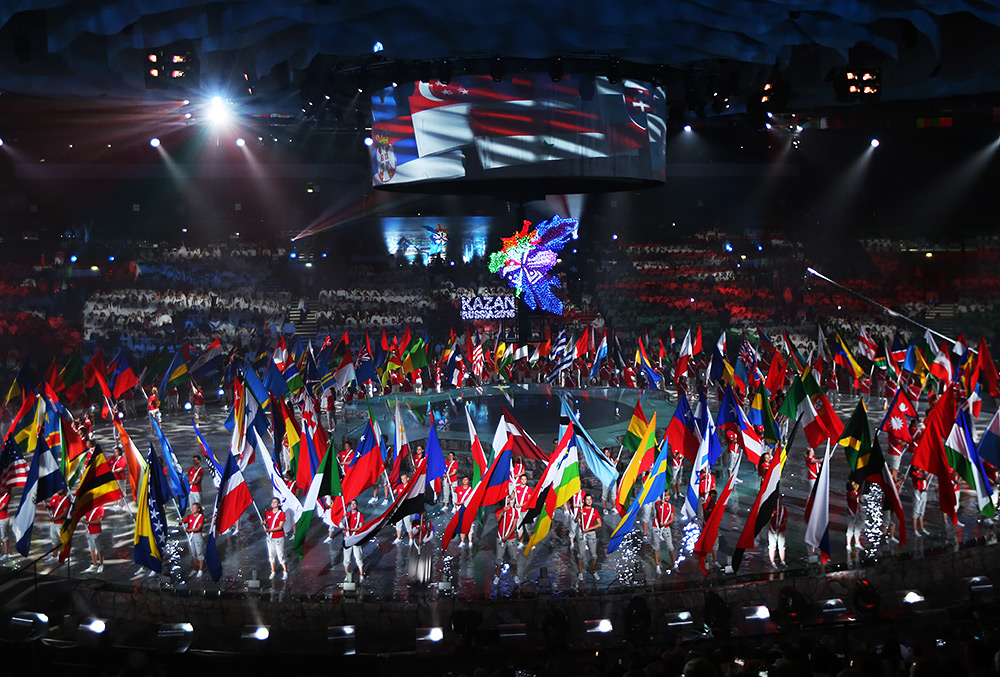 Церемония закрытия XVI чемпионата мира по водным видам спорта в Казани