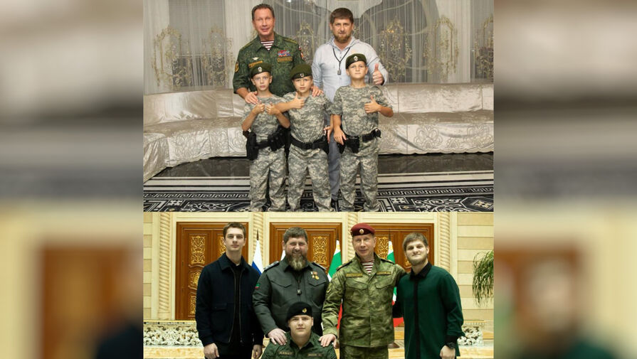Кадыров опубликовал два фото с Золотовым и своими сыновьями с разницей в 10 лет