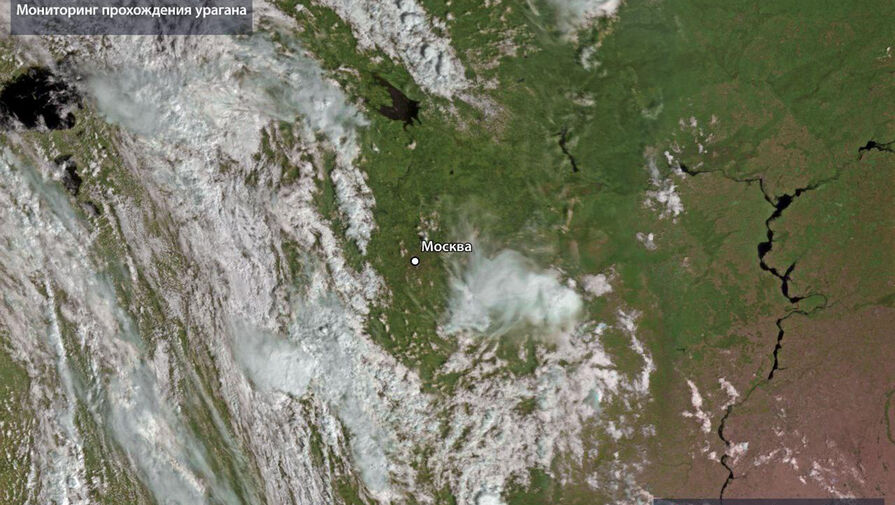 Опубликован спутниковый снимок надвигающегося на Москву урагана