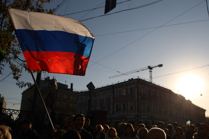 Участники акции оппозиции «Марш мира» в Москве