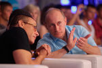 Глава правительства РФ Владимир Путин и актер Жан-Клод Ван Дамм на открытии чемпионата Европы по боям без правил в Сочи, 2010 год