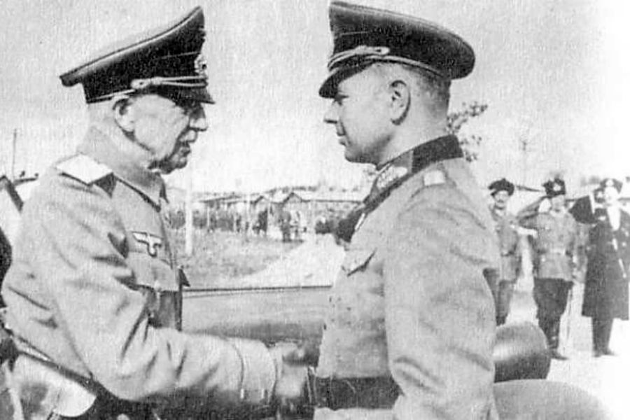 Встреча нацистского генерала фон-Панвица с генералом П.Н. Красновым