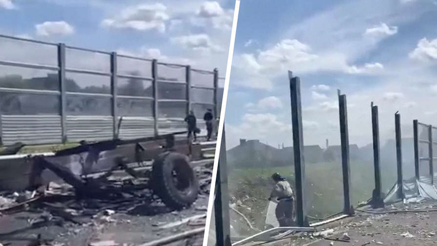Бытовку на колесах уничтожило взрывом на трассе в Сергиевом Посаде