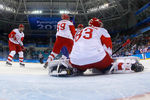 Во время матча группового этапа на XXIII зимних Олимпийских играх по хоккею: Словакия — Россия, 14 февраля 2018 года