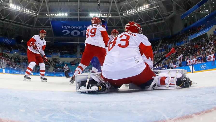 Во время матча группового этапа на&nbsp;XXIII зимних Олимпийских играх по&nbsp;хоккею: Словакия — Россия, 14 февраля 2018 года
