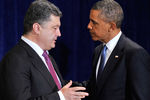 Избранный президент Украины Петр Порошенко и президент США Барак Обама во время совместной пресс-конференции
