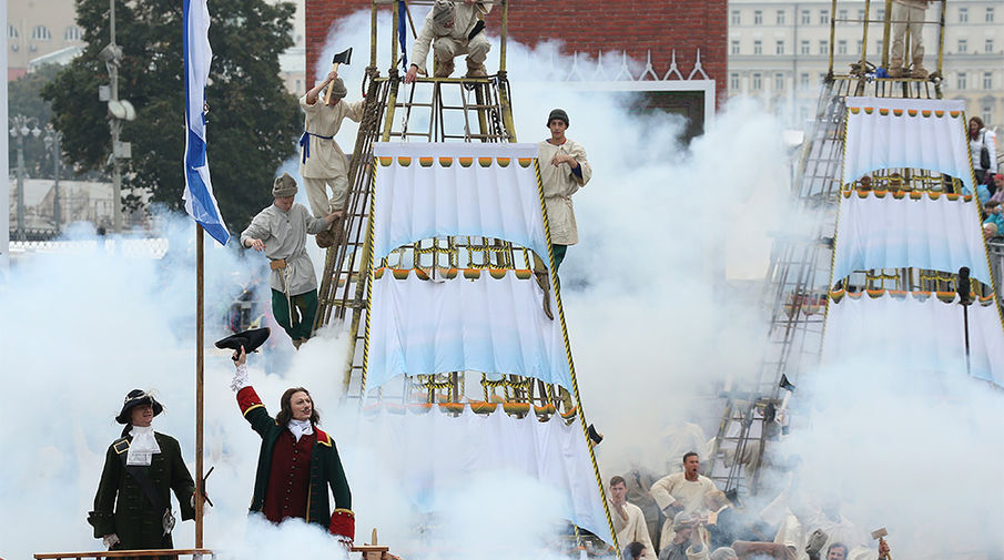 На&nbsp;торжественной церемонии открытия Дня города Москвы на&nbsp;Красной площади