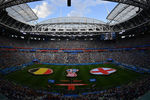 Стадион «Санкт-Петербург» перед началом матча за третье место чемпионата мира по футболу между сборными Бельгии и Англии