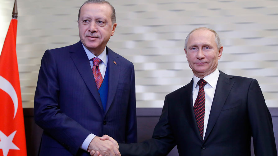 Президент Турции Реджеп Тайип Эрдоган и президент России Владимир Путин во время встречи в Сочи, 13 ноября 2017 года