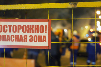 На месте прорыва теплотрассы ТЭЦ №23 в Гольяново, 30 ноября 2017 года
