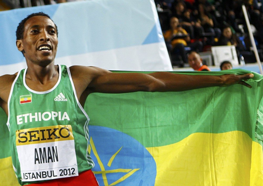 Эфиопец Мохаммед Аман выиграл забег на 800 м.