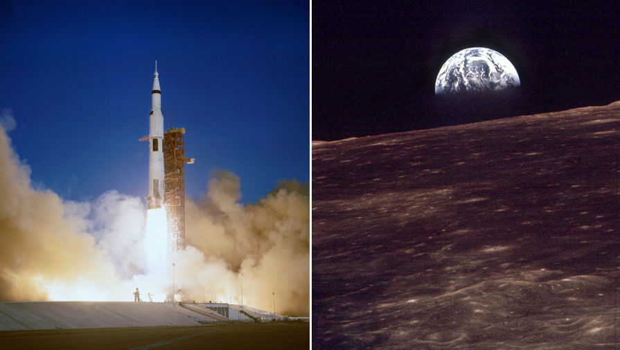 Старт «Аполлона-8» 21 декабря 1968 года
Старт «Аполлона-8» с&nbsp;астронавтами Фрэнком Борманом, Джеймсом Ловеллом и Уильямом Андерсом на&nbsp;борту состоялся 21 декабря 1968 года