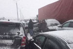 Последствия ДТП с участием 60 машин на Симферопольском шоссе в Подмосковье, 26 января 2019 года