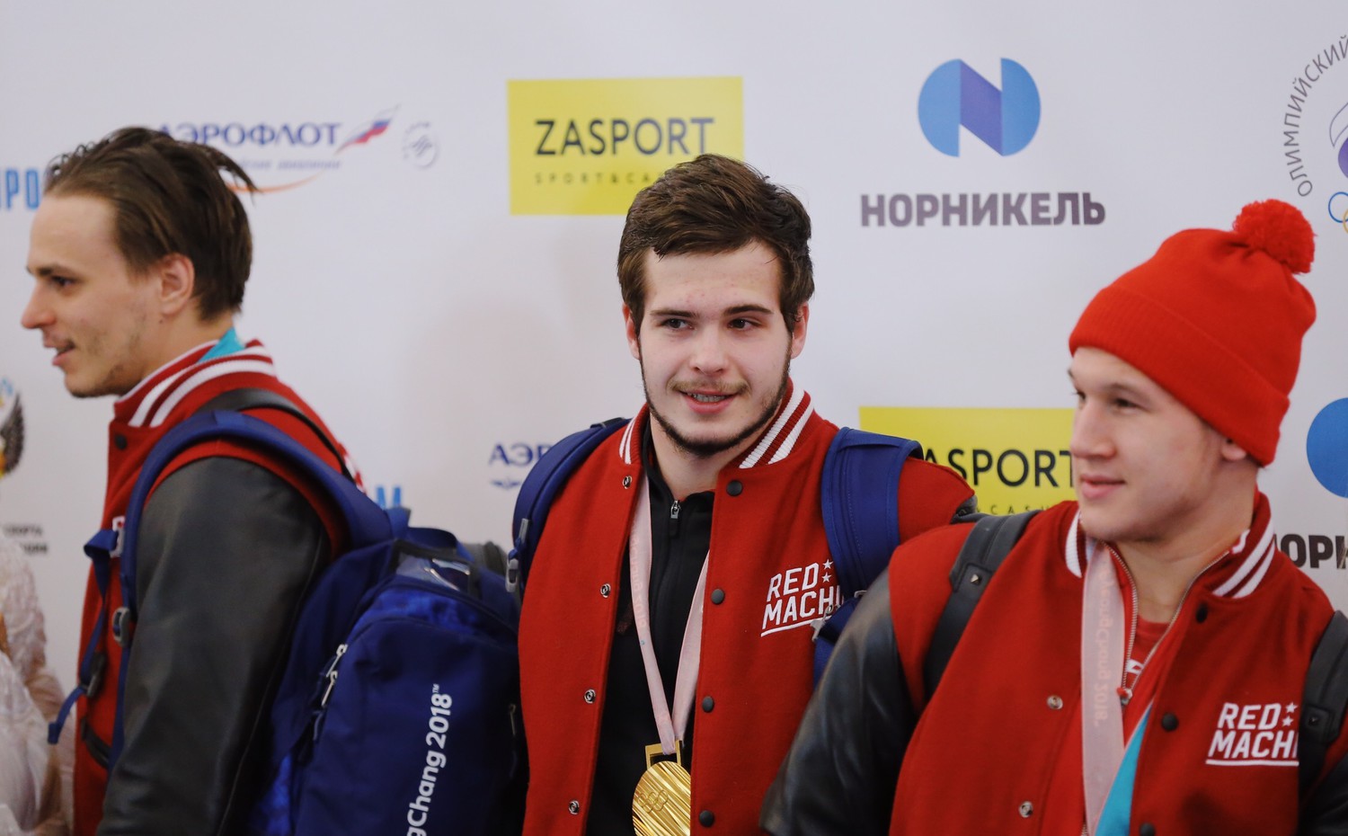 Церемония встречи российских спортсменов - участников Олимпиады 2018 в аэропорту «Шереметьево»