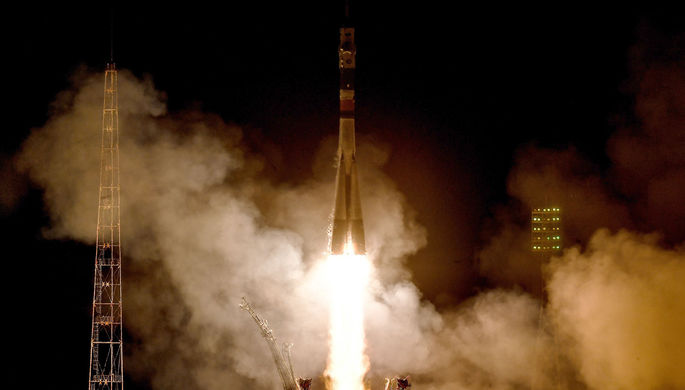 Пуск ракеты-носителя &laquo;Союз-ФГ&raquo; с кораблем &laquo;Союз МС-08&raquo; на космодроме...