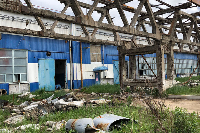 На территории предприятия химической промышленности «Усольехимпром» в городе Усолье-Сибирское