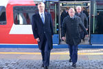 Президент России Владимир Путин после поездки на «Иволге» от Белорусского вокзала по маршруту «Одинцово-Лобня» МЦД, 21 ноября 2019 года