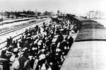 Перед приходом Красной армии из Освенцима в глубь Германии отправили около 60 тыс. человек, многие из которых погибли в пути