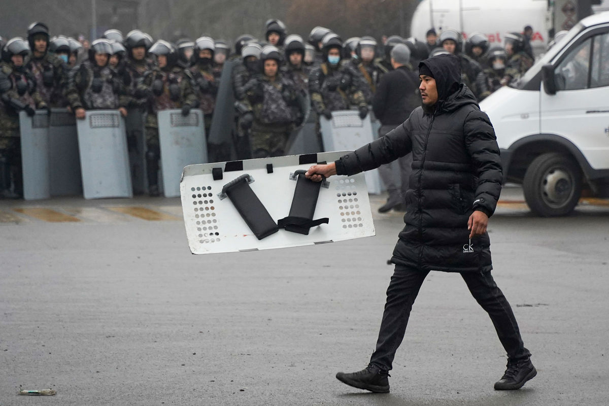 Во время беспорядков в Алматы, 5 января 2022 года