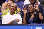 Барак и Мишель Обама на теннисном турнире US Open в Нью-Йорке, 2023 год

