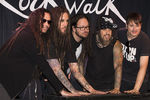 Группа Korn: Рэй Лузье, Джонатан Дэвис, Брайан «Хэд» Уэлч, Реджинальд «Филди» Арвизу и Джеймс «Манки» Шаффер, 2013 год
