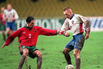 Андрей Тихонов в матче со сборной Болгарии, 1997 год