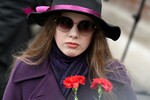 Участница церемонии прощания с народной артисткой РСФСР Ларисой Голубкиной в Храме святителя Николая на Трех Горах в Москве, 25 марта 2025 года