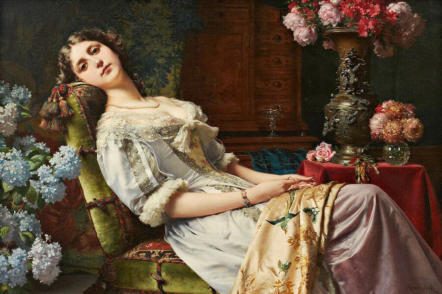 «Отдыхающая красавица», Владислав Чахурский, конец XIX века