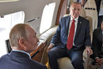 Президент России Владимир Путин и президент Турции Реджеп Тайип Эрдоган на авиасалоне МАКС в подмосковном Жуковском, 27 августа 2019 года