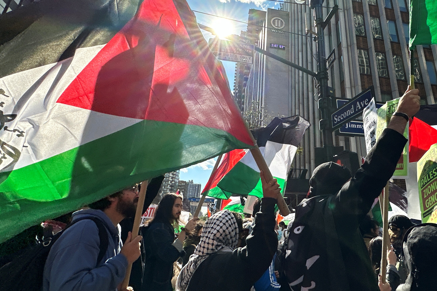 Митинг в поддержку Палестины в Нью-Йорке, 9 октября 2023 года