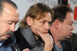 Валерий Газзаев, Валерий Карпин и Леонид Слуцкий на пресс-конференции Объединения отечественных тренеров