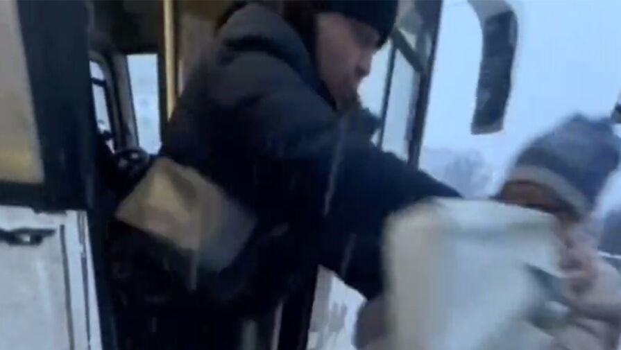 Видео: в Туле мужчина ударил пассажирку по голове и вытолкнул из автобуса