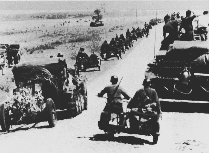 Наступление немецких моторизованных частей. Июнь 1941 года